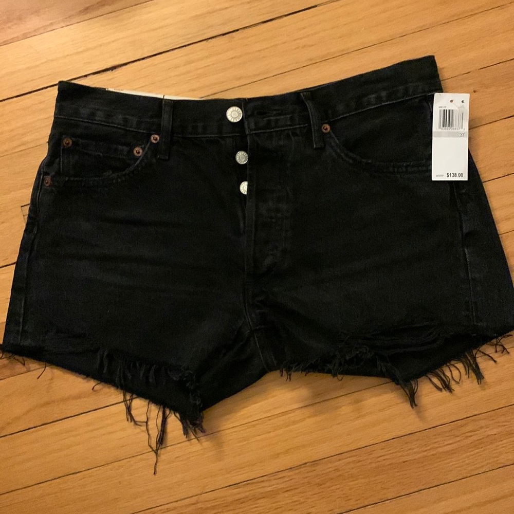 Agolde black denim shorts. 27 NWT
